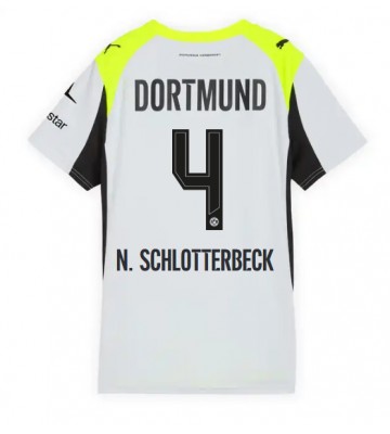 Borussia Dortmund Nico Schlotterbeck #4 Udebanetrøje Dame 2025-26 Kortærmet